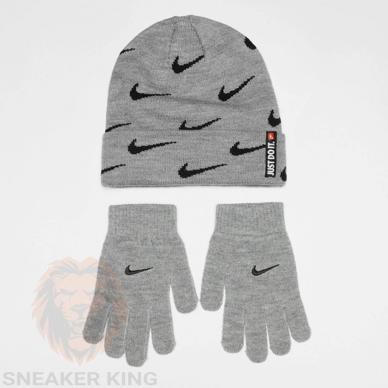 Шапка та рукавиці набір Nike 2pack swoosh repeat beanie set 9A2988-042